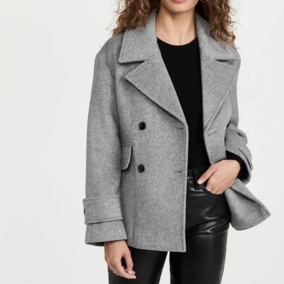 Emanuel Ungaro Tweed Wool Pea Coat Gray 10 or M - Picture 15 of 16